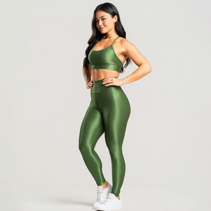 Kit 3 peças Top Calça Legging e Short DuoFit