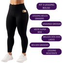 Kit 3 Calça Legging  ALLForFit